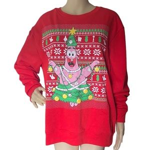 SPONGEBOB SQUAREPANTS Patrick Star Christmas sweatshirt LIGHTS UP holiday